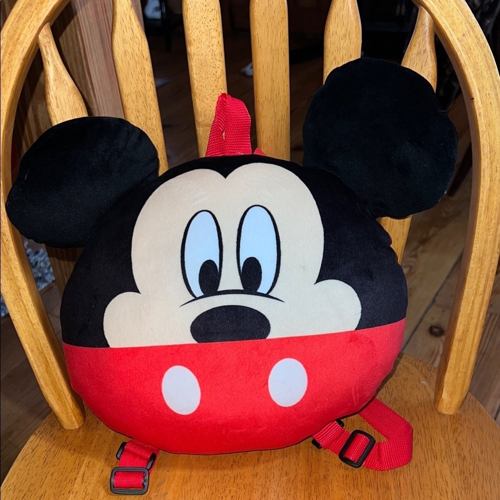 NWOT Disney Mickey Mouse Plush Backpack - Black and Red